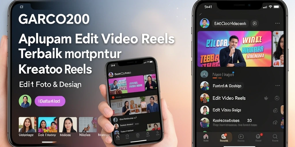 Tampilan utama GARCO200 dengan berbagai fitur editing video reels.