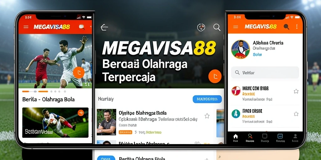 Antarmuka aplikasi MEGAVISA88 yang menampilkan berita olahraga bola.