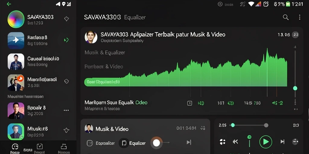 Antarmuka intuitif SAVAYA303 yang menampilkan kontrol Equalizer.