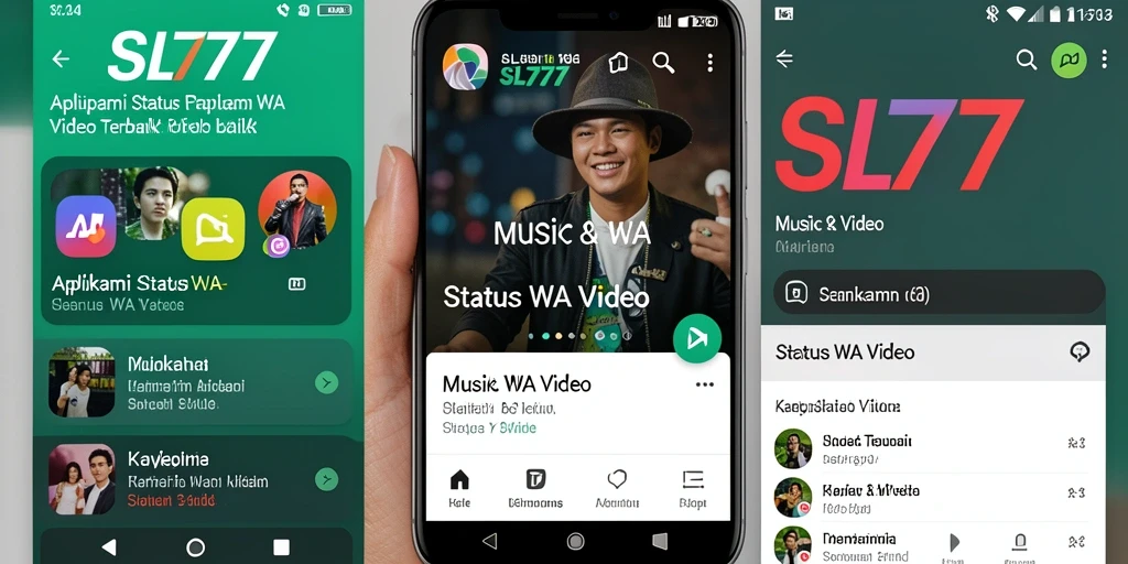 Tampilan antarmuka SL777 yang simpel dan menarik untuk Status WA Video.